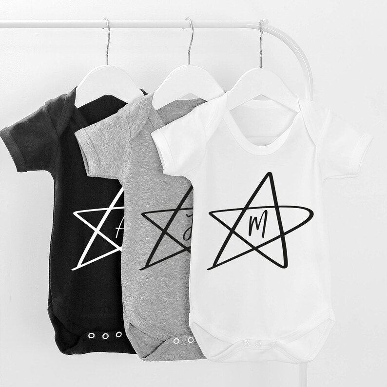 personalised initial baby grow