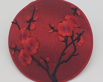 Red Sakura Blossom Kippah