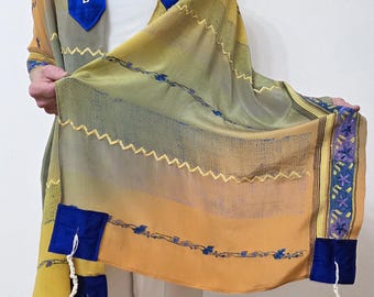 Esther Silk Sari Tallit - With Tallit Bag and Matching Kippah