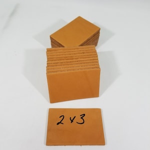 2 X 3&quot; inch Genuine Cowhide Leather Die Cut Hat Labels Patches Blanks Rectangles 3D Laser Engraving Printer