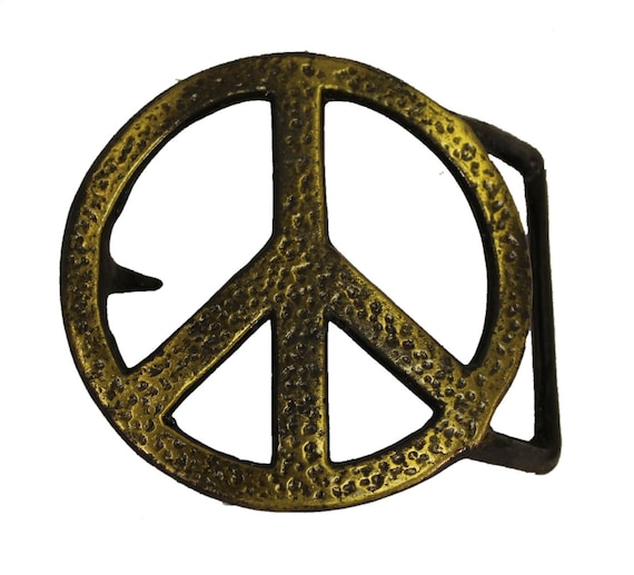Peace Sign Metal Belt Buckle - Etsy