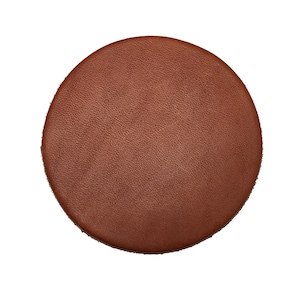 Wholesale Genuine Dark Chestnut Cowhide Leather 3.5 inch Coasters Laser printable