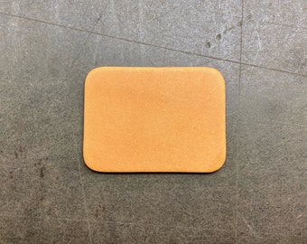 Paquete de 10 parches rectangulares en blanco de cuero genuino curtido vegetal con esquinas redondeadas de 3 x 2,25 pulgadas.