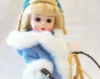 YUKON Madame Alexander 8" Doll with Box and Tag - Very Rare, Retired Dog Sled Doll Set with Husky Sled Team