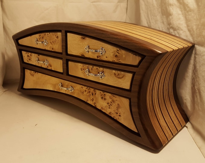 Bandsaw Box Made From Black Walnut, Plywood,and Mappa Burl Etsy