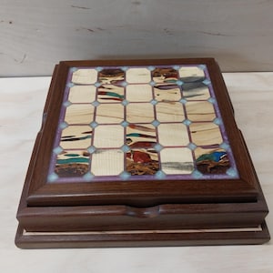 Tak box set made from ipe, buckeye burl, and resin