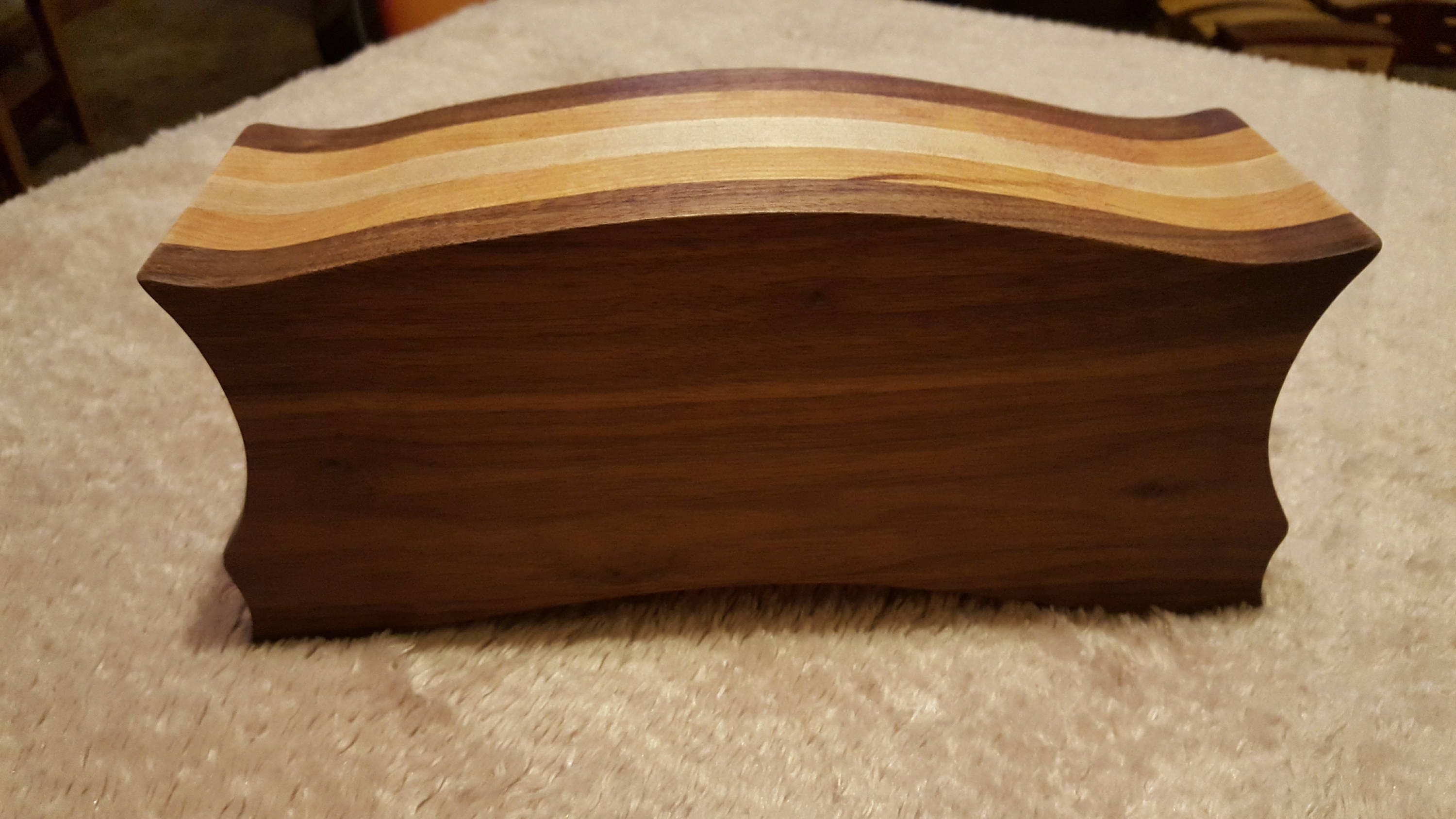 Bandsaw box made from black walnut, cherry,and maple