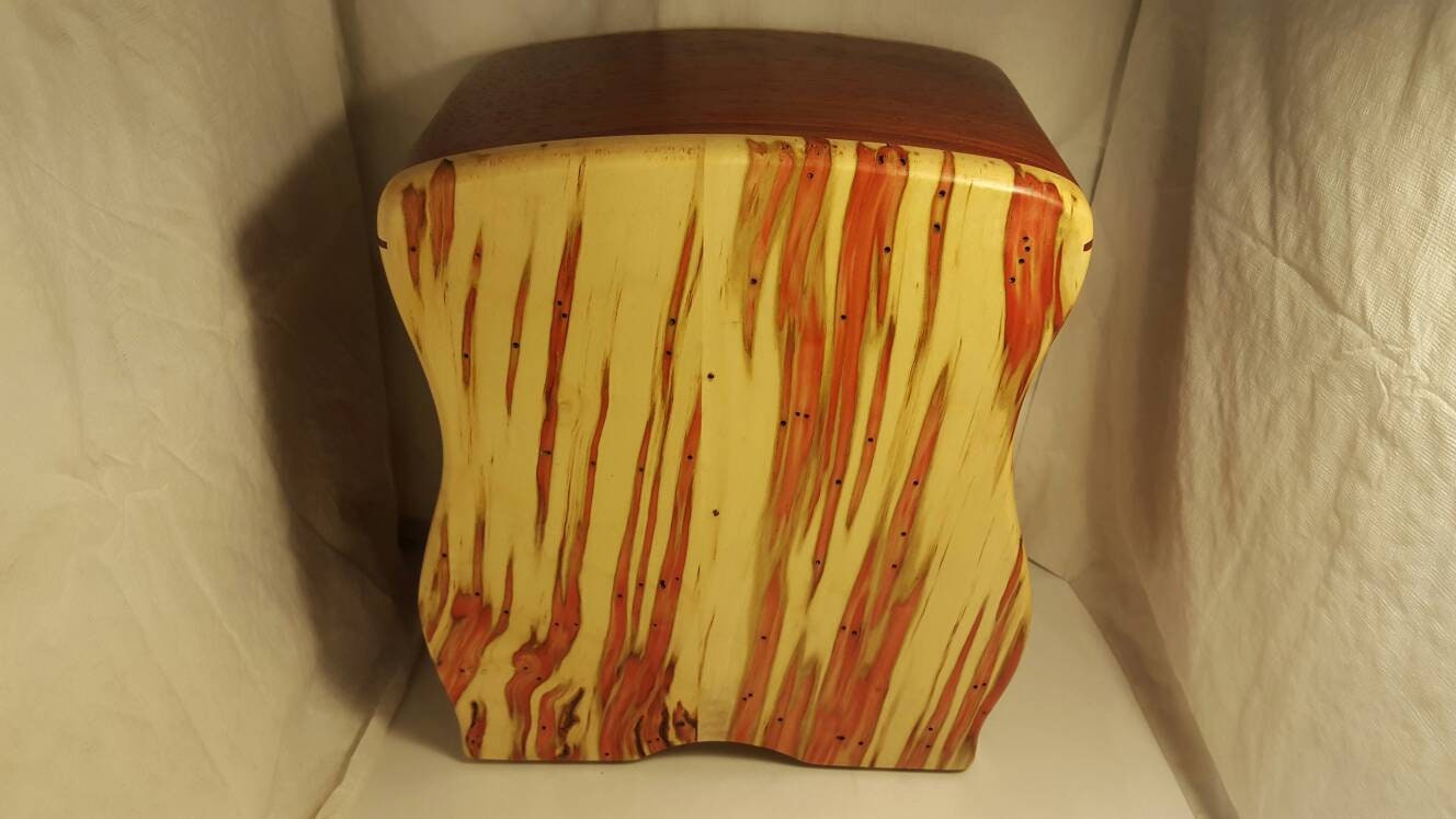 Bandsaw box made from red flame box elder and padauk