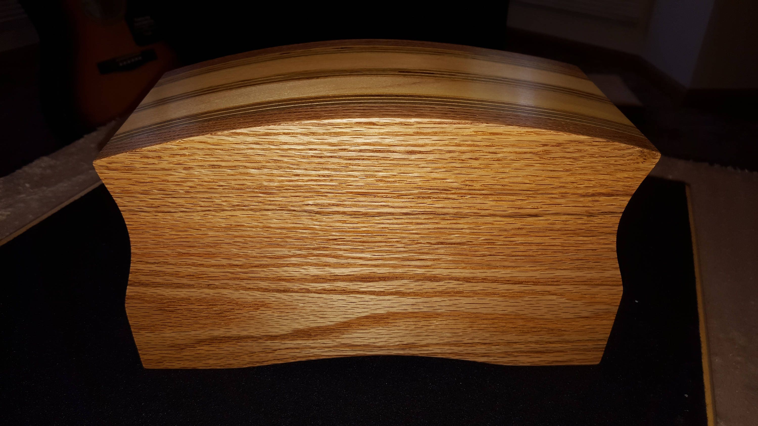 Bandsaw box made from red oak, pine,plywood,and ebony