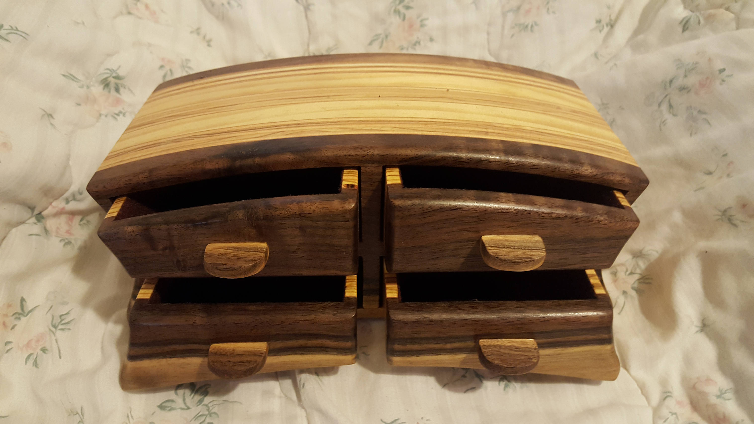 Bandsaw box made from claro walnut, pine,and plywood