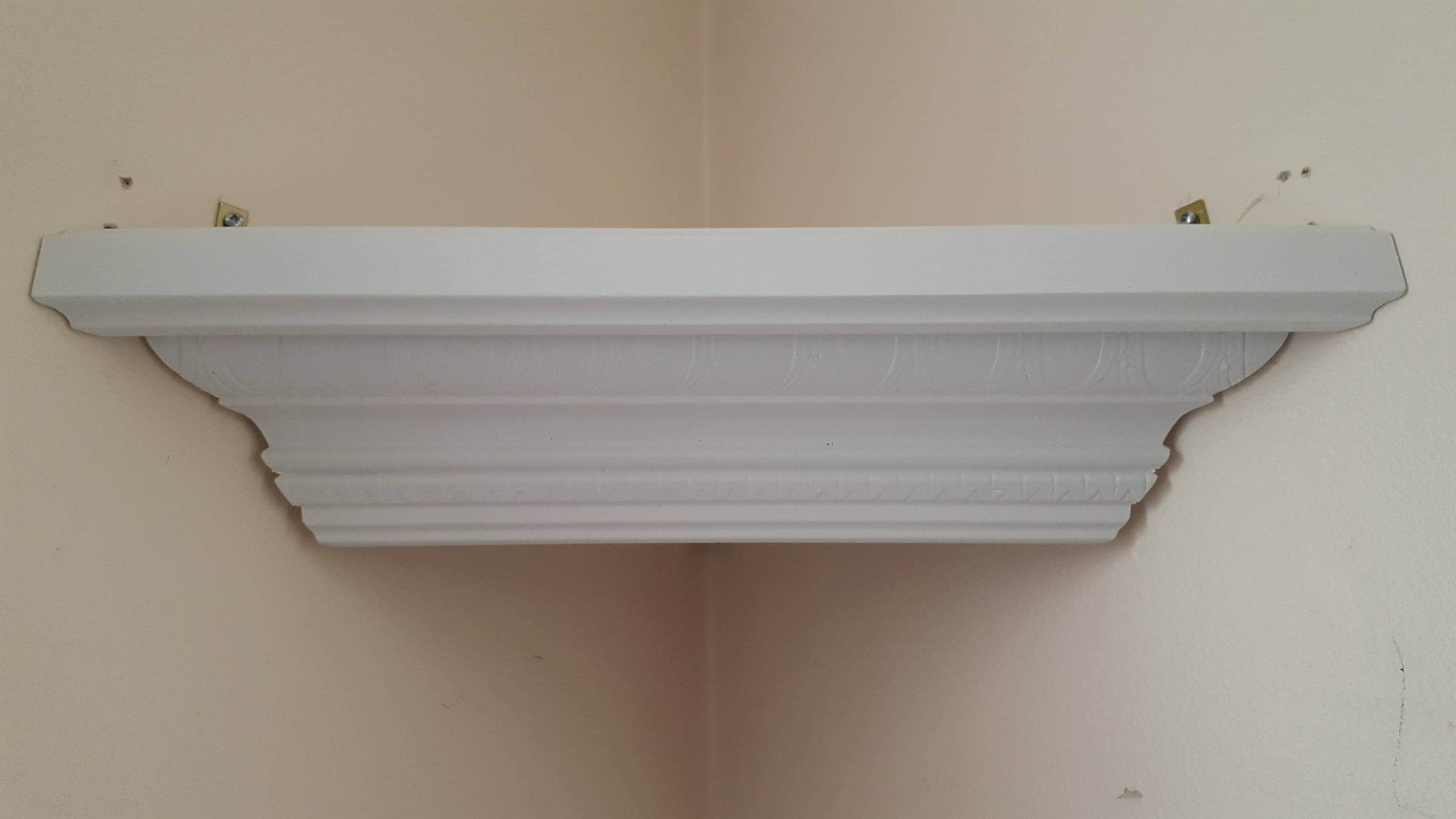 Corner Shelf Made From Decorative Crown Molding In White