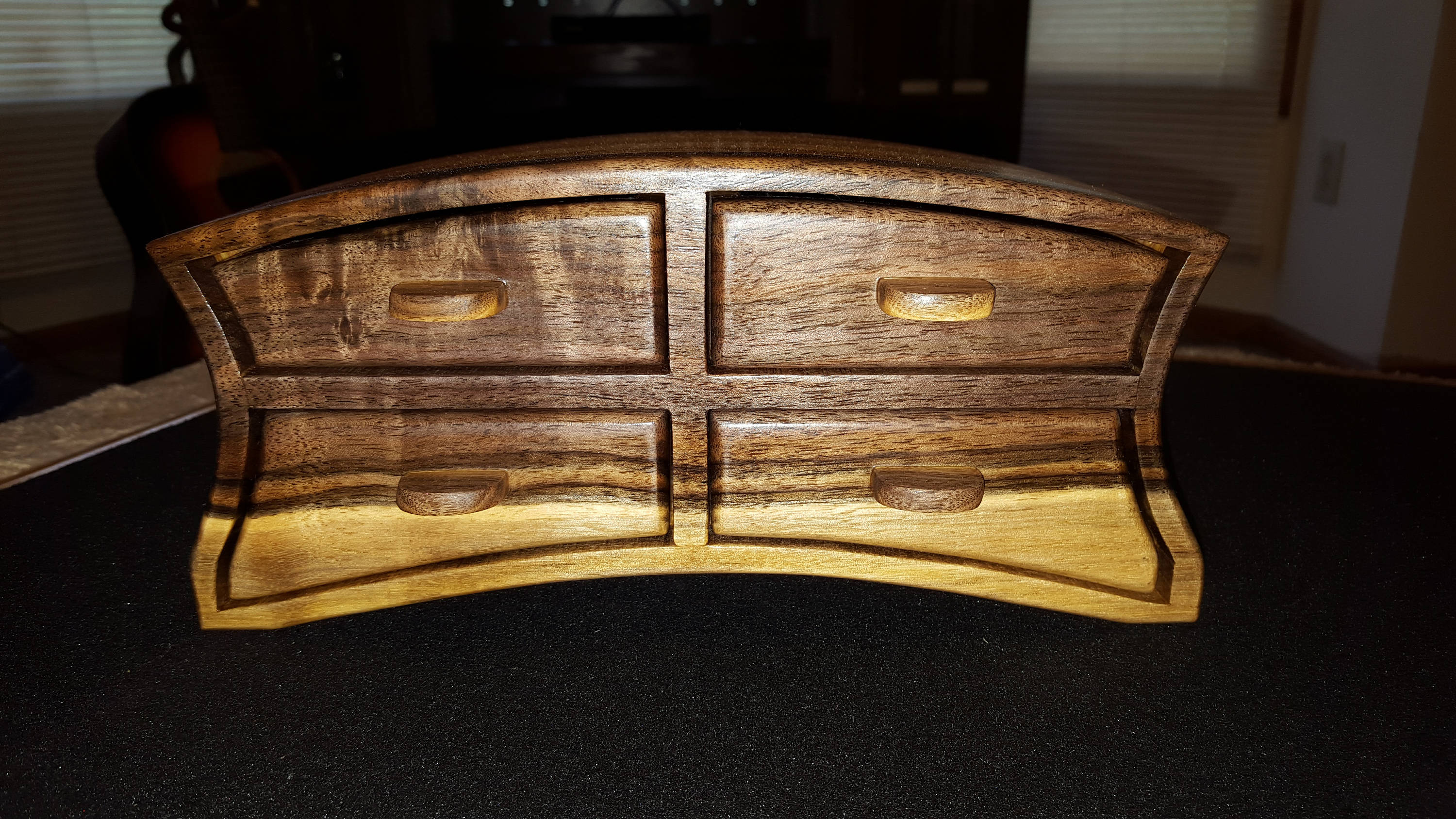 Bandsaw box made from claro walnut, pine,and plywood