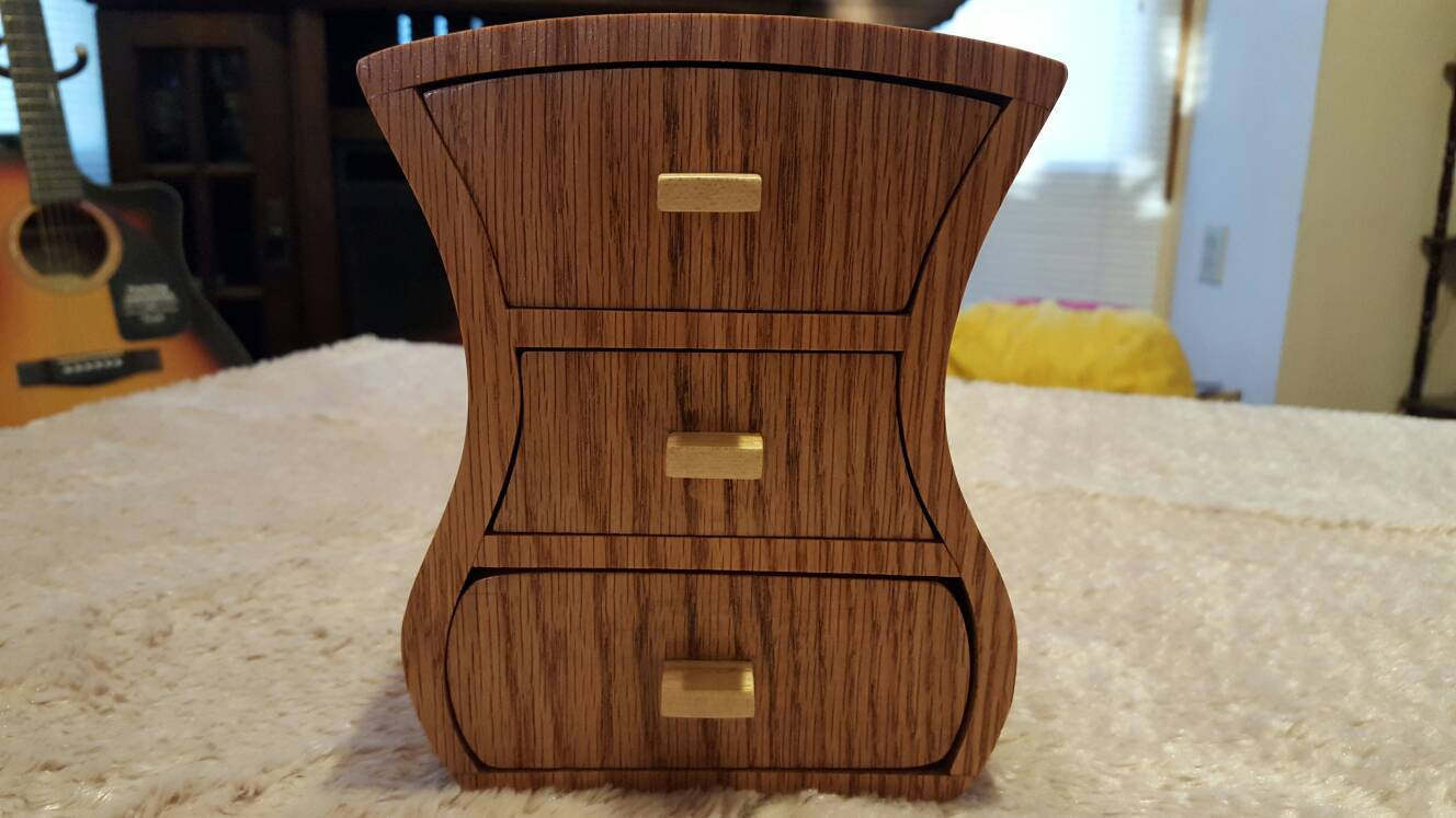 Bandsaw Box Featuring Oak And Plywood With Maple Drawer Pulls