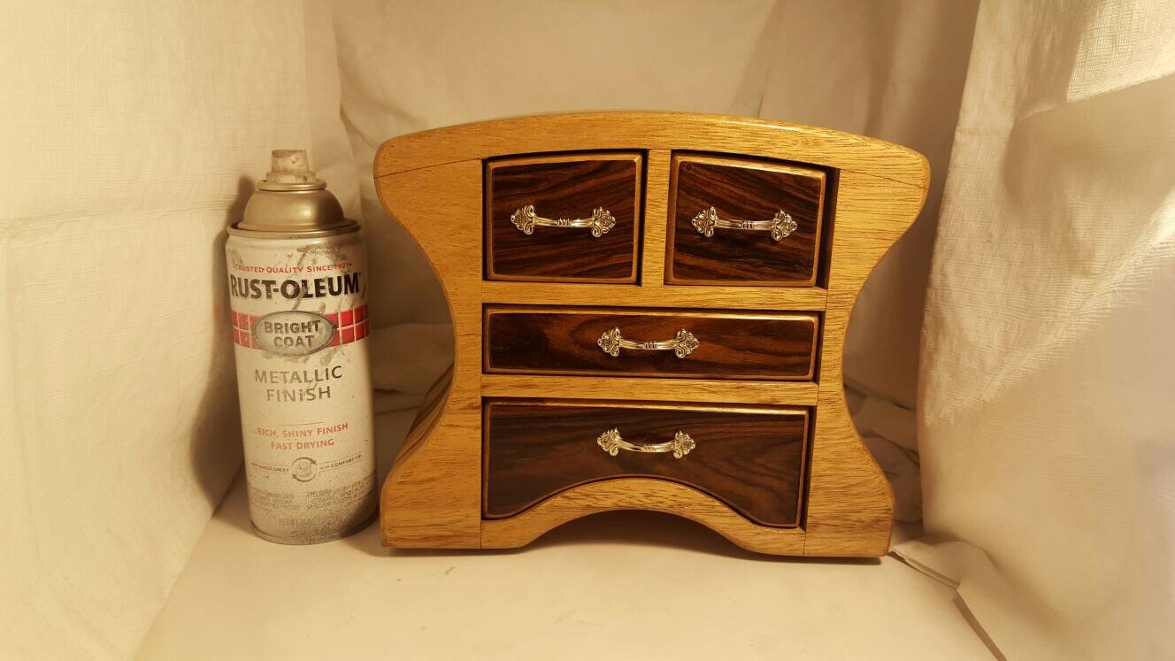 Bandsaw box made from monkey pod, pine, walnut, and ...