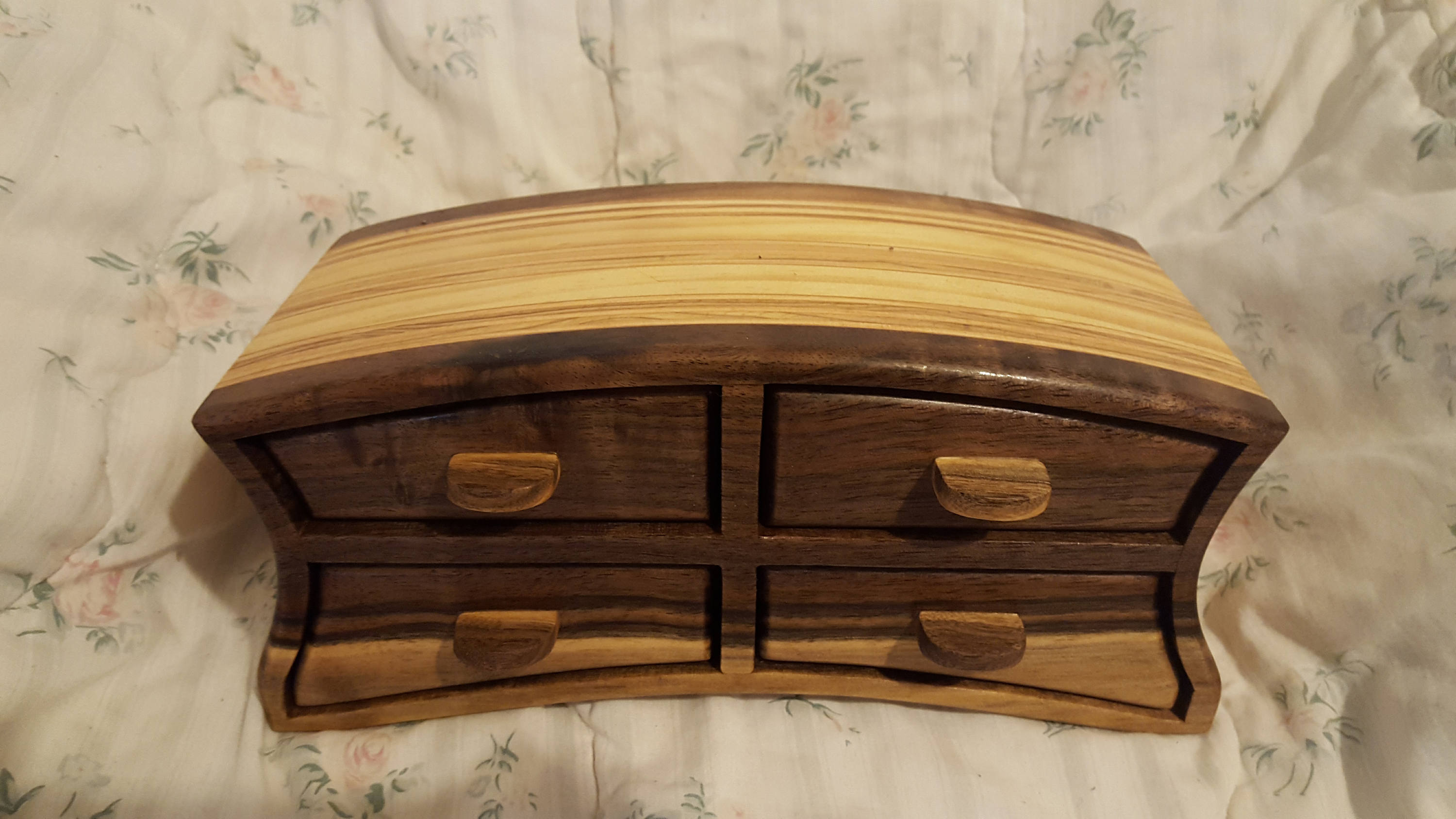 Bandsaw box made from claro walnut, pine,and plywood