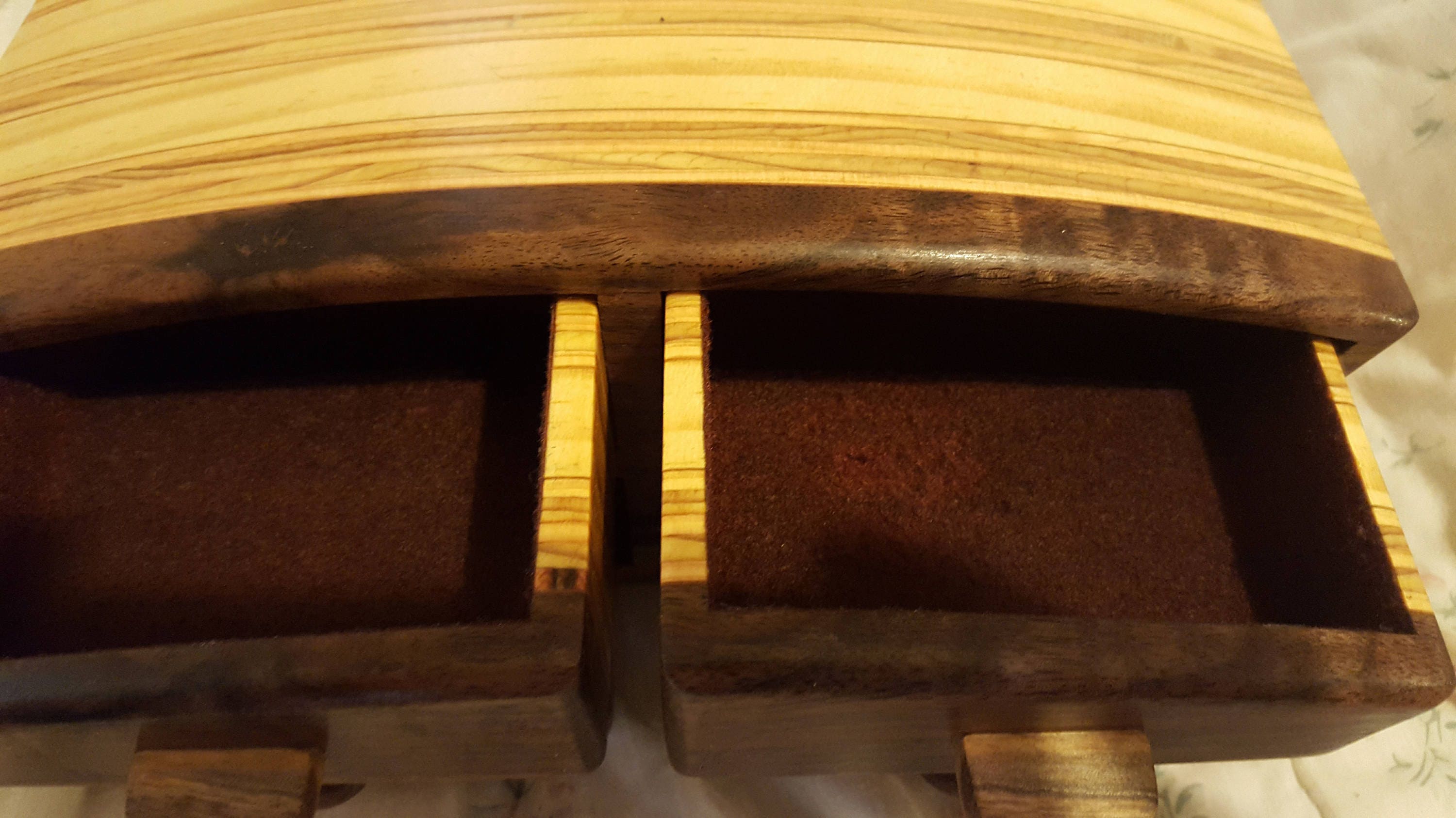 Bandsaw box made from claro walnut, pine,and plywood