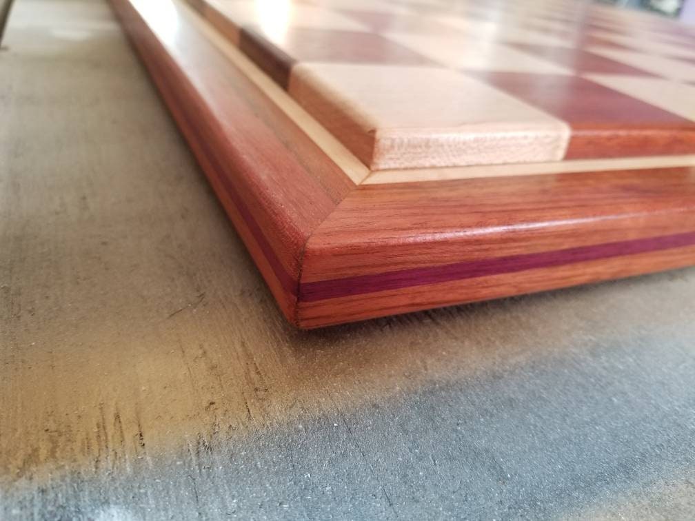 Chessboard Made From Santos Mahogany Birdseye Maple And Purple