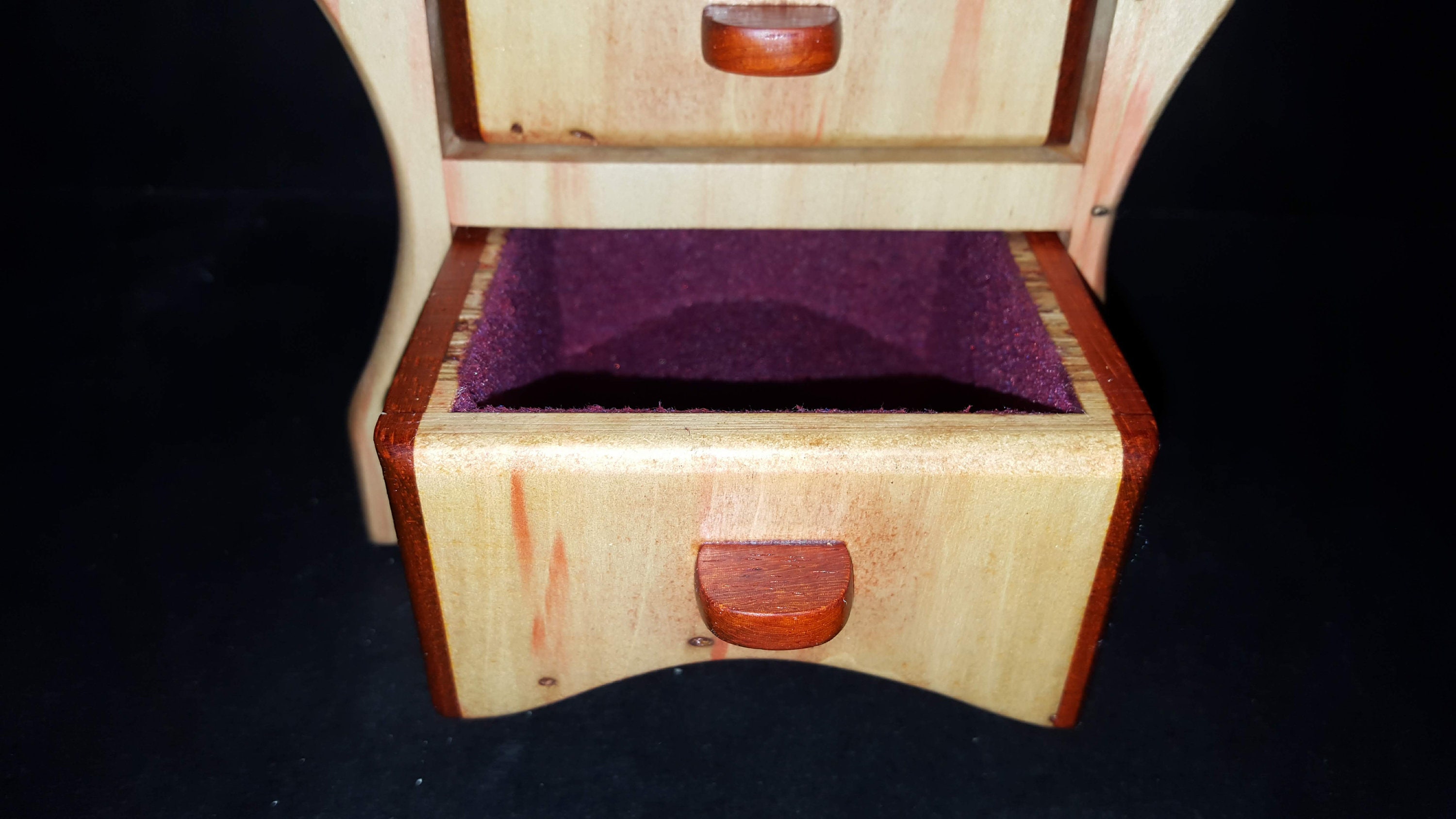 Bandsaw box made from padauk and red flame box elder great gifts