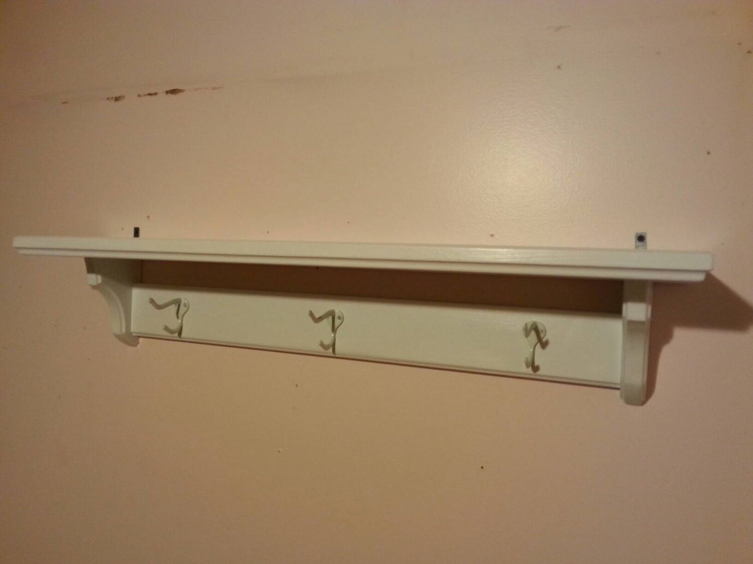 Coat hanger shelf in white Etsy