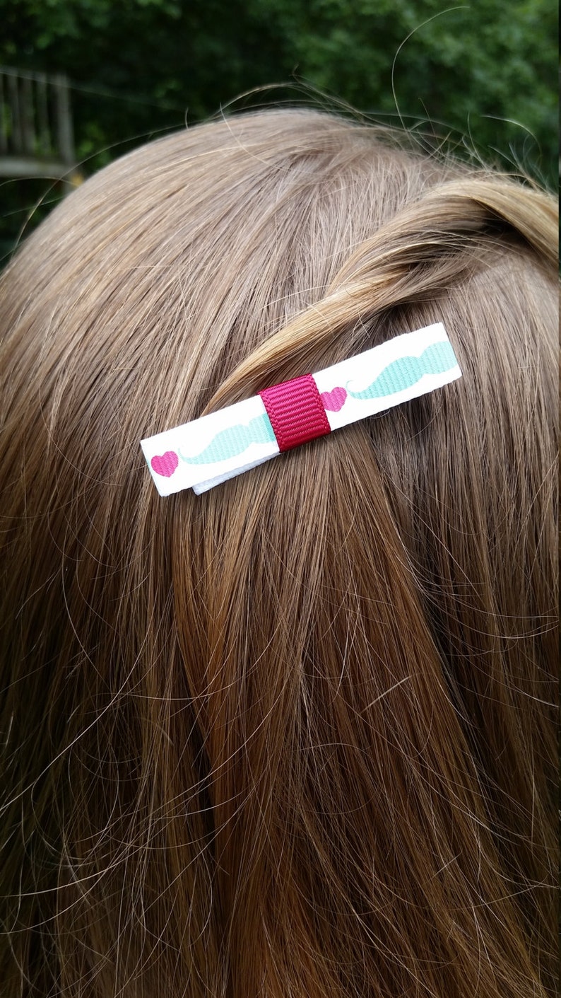 Mustache Hair Bow Clip image 1