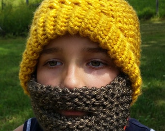 Detachable Knit Beard Hat