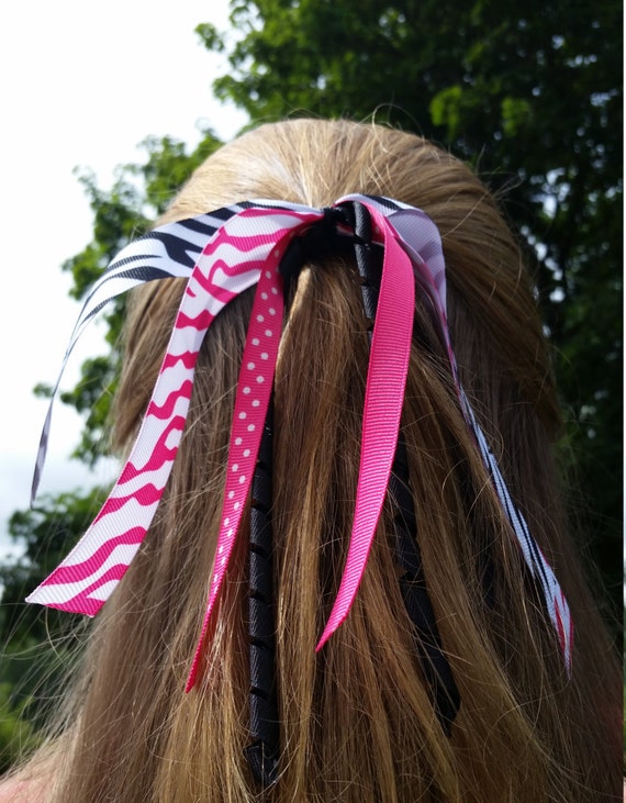 Zebra Print Hair Tie Bow Etsy