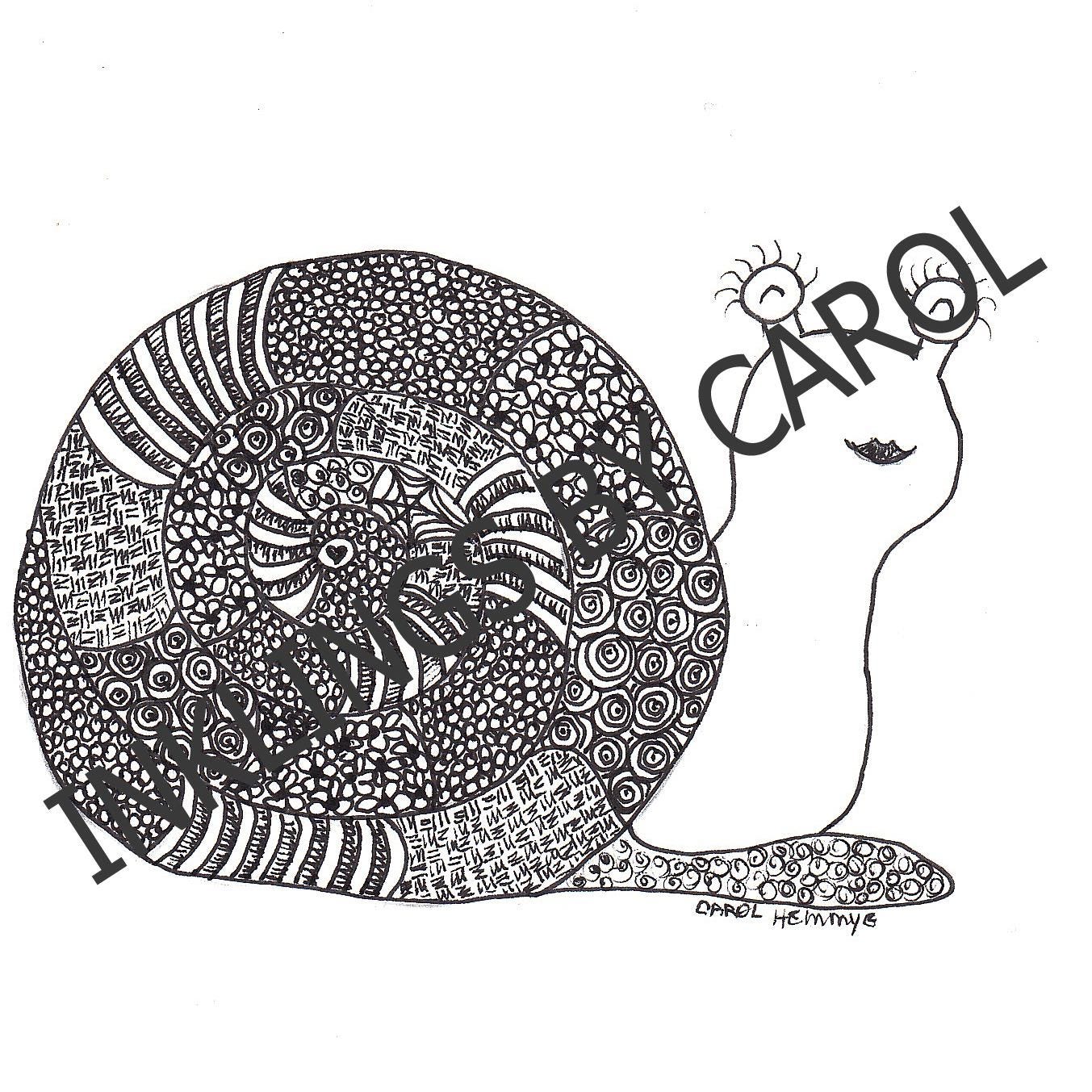 Snail Ink Original, Snail (R), Pen and Ink - Etsy
