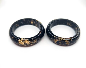 Gold Rings - Jewelry Set, Matching, Black Charcoal, Cleanse, Gothic, Nature Inspired, Romance, Metal Foil, Punk Rock, Classic, Rings for Men