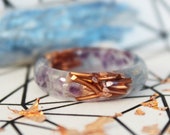 Orgonite Resin Ring - Precious Crystals Stones Copper Metal Kyanite Fluorite Gemstone Spiritual Awakening Positive Energy Orgone Vibration