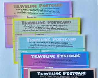 Color Block Traveling Postcards
