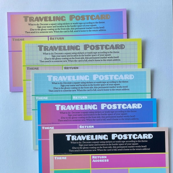 Color Block Traveling Postcards