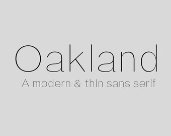 Oakland - Thin Sans Serif Font - Classic - Blogger Logo - Wordpress - Invitation - Wedding Font - Modern - Opentype - Digital font download