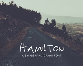 Hamilton | Hand Drawn Uppercase Font - Masculine Font - Handwritten Font - Digital Font