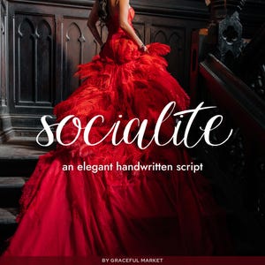 Socialite Script - Handwritten font - Cursive Letter font - Calligraphy font - Wedding font - Digital font download