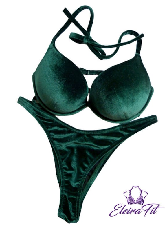 velvet green bikini
