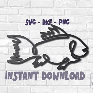 CNC Files Abstract Fish, Cnc Plasma Dxf Files, Cut File, Gift for Fisherman, Cutout Sign, Instant Download