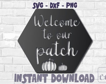 CNC Files Pumpkin Patch Cnc Plasma Dxf Files, Cut File, Fall Decor, Cutout Sign, Instant Download