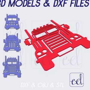3D Model CNC Files Semi Truck, Cnc Plasma Dxf Files, Cut File, Trucker Gift, Semi Truck Sign, Instant Download