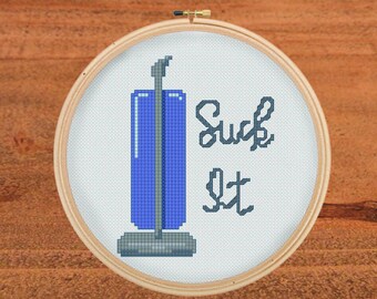 Suck It Vacuum Funny Sarcastic Cross Stitch Pattern