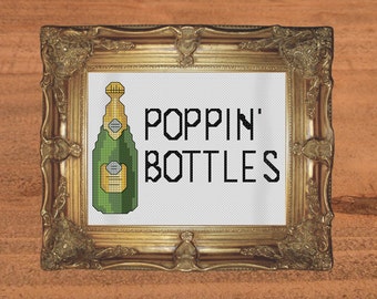 Poppin' Bottles Cross Stitch Pattern