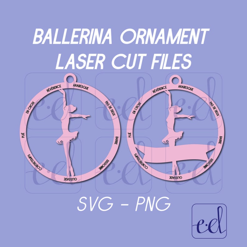 Ballet Customizable Laser Cut Files for Glowforge, Christmas Ballerina Name ornament, Laser Engrave Design File Downloads, Kids Dance SVG image 1