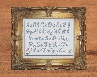 Vintage Font Sampler Cross Stitch, Unique Craft Gift for Her, Housewarming Gift First Home for Couple, Kitsch DIY Decor PDF Pattern