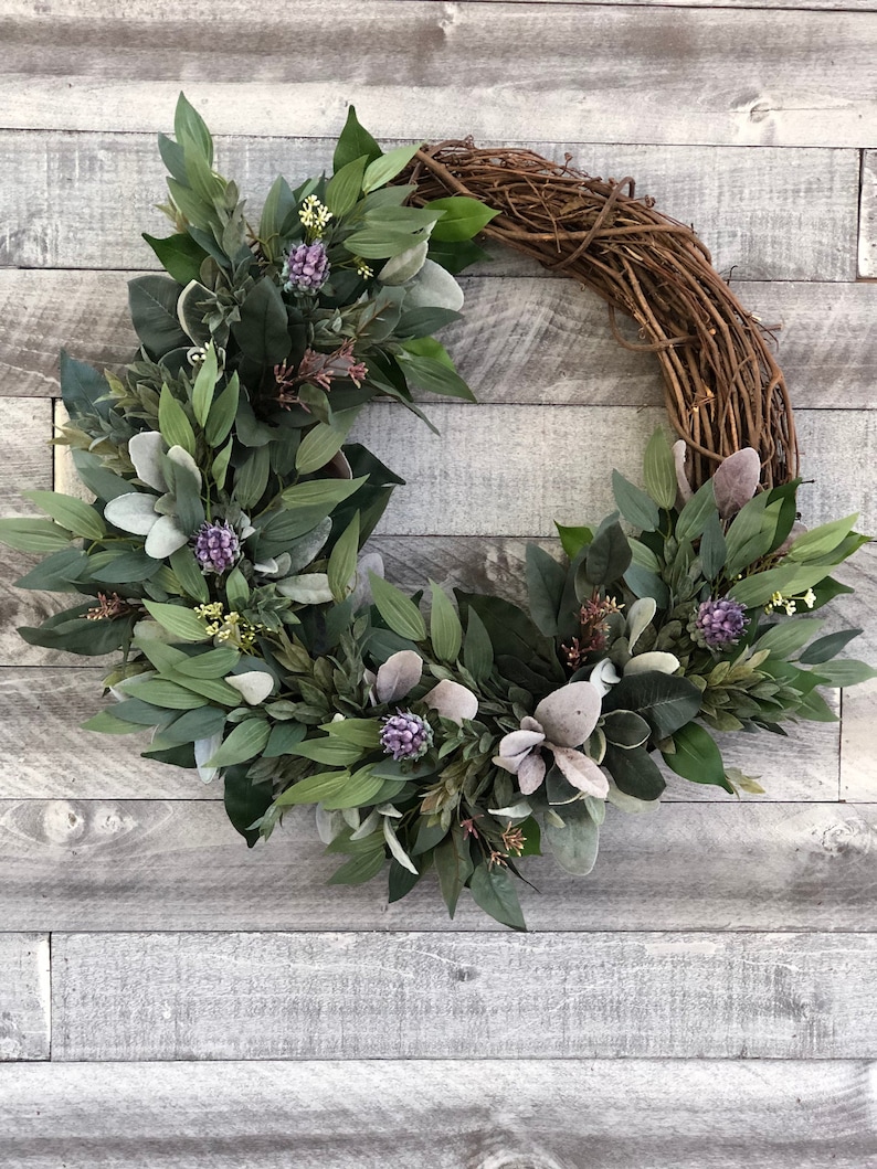 Greenery Wreath for Front Door Greenery Wreath Neutral Etsy