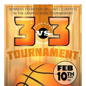 3 on 3 Basketball Tournament 2 - Program Advertisement - Text Fully Editable