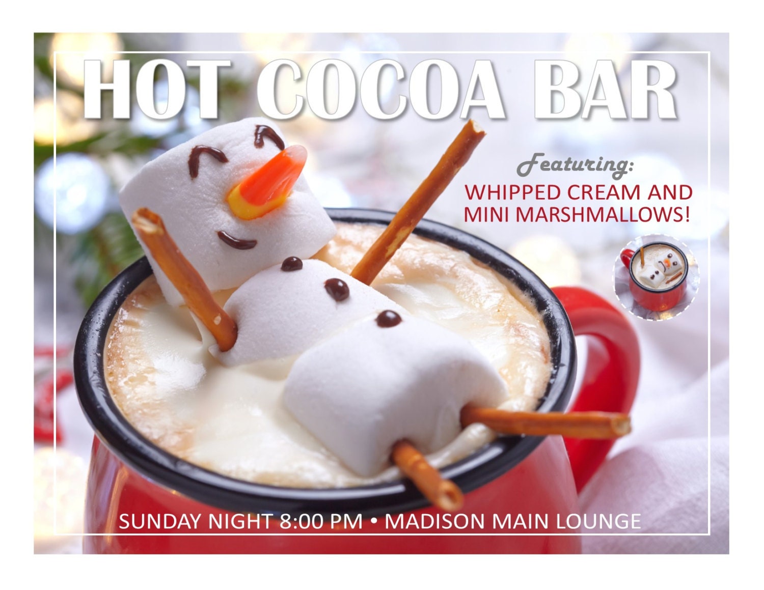 Hot Cocoa Bar Program Advertisement Text Fully Editable Etsy