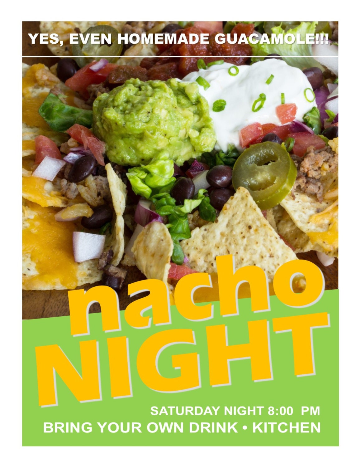 Nacho Night Program Advertisement Text Fully Editable Etsy