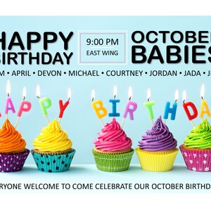 Happy Birthday Cupcakes - Program Advertisement - Text Fully Editable