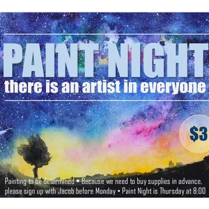 Paint Night - Program Advertisement - Fully Editable Text