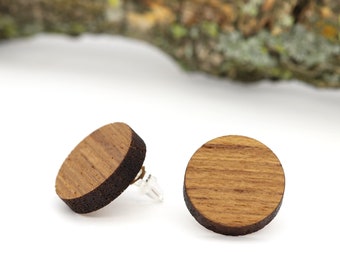 Boucles d’oreilles en bois teck 925 boucles d’oreilles en argent sterling bijoux en bois boucles d’oreilles en bois véritable clous en bois boucles d’oreilles en bois boucles d’oreilles naturelles uniques