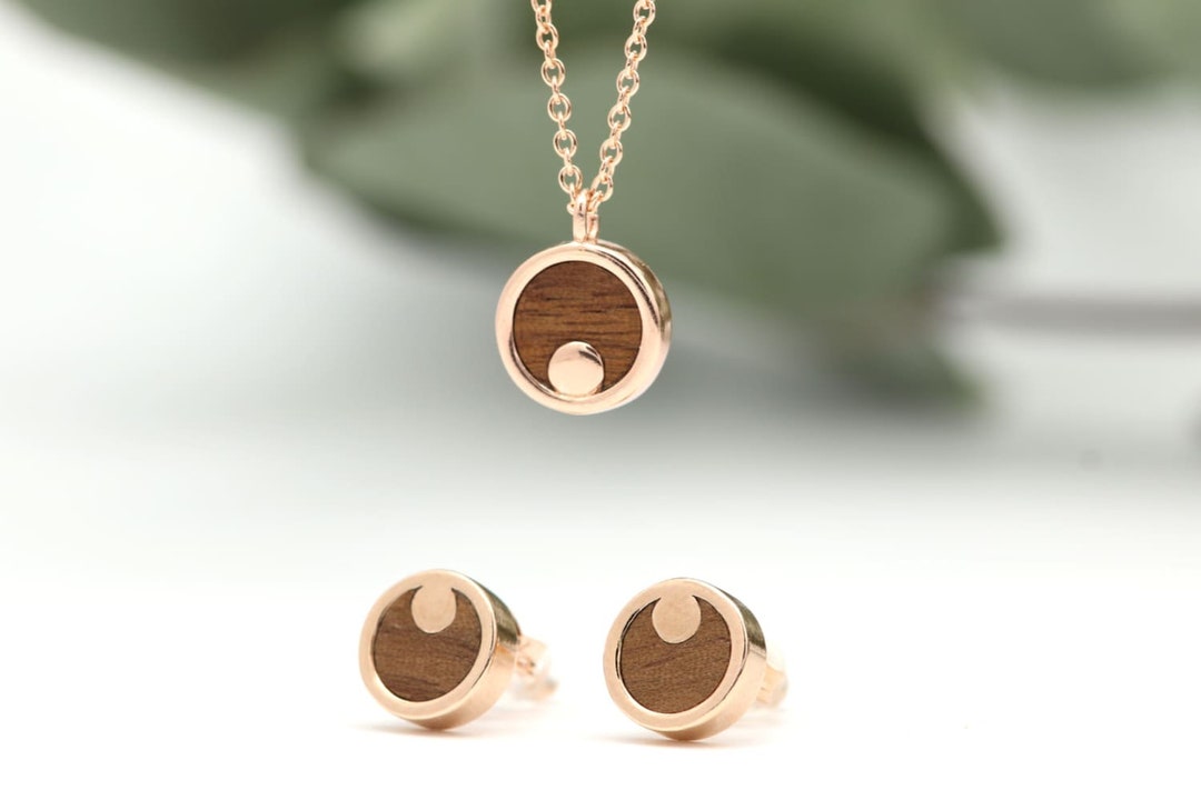 NaturSchatulle Holzohrringe Moni I – Handgefertigte Ohrringe Aus Echtholz & 925 Sterling Silber | Unikat